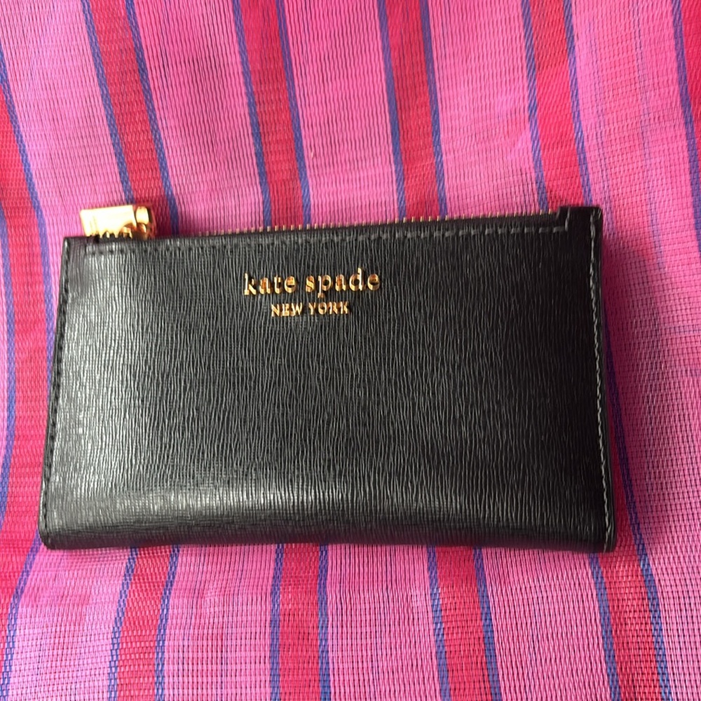Kate Spade Black Wallet with Gold Accents